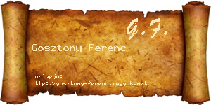 Gosztony Ferenc névjegykártya