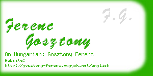 ferenc gosztony business card